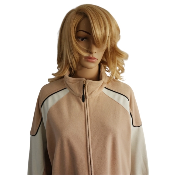 North End women polar fleece full zip Jacket. Beige /cream color,Size XL - Picture 3 of 8